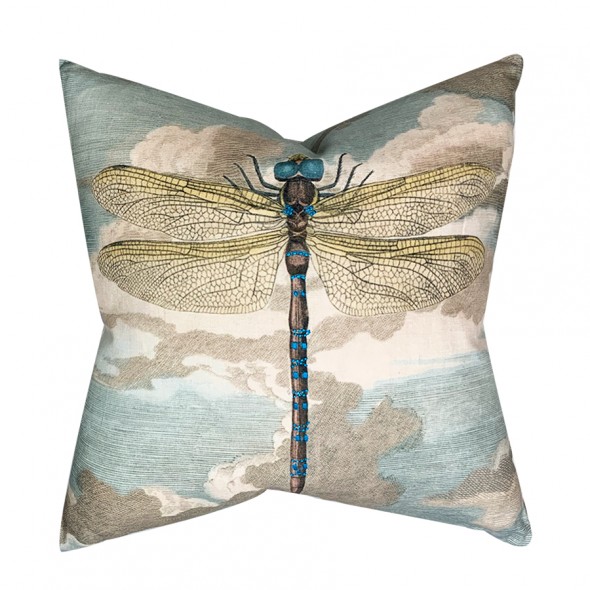 DRAGONFLY OVER CLOUD SKY /  BLUE